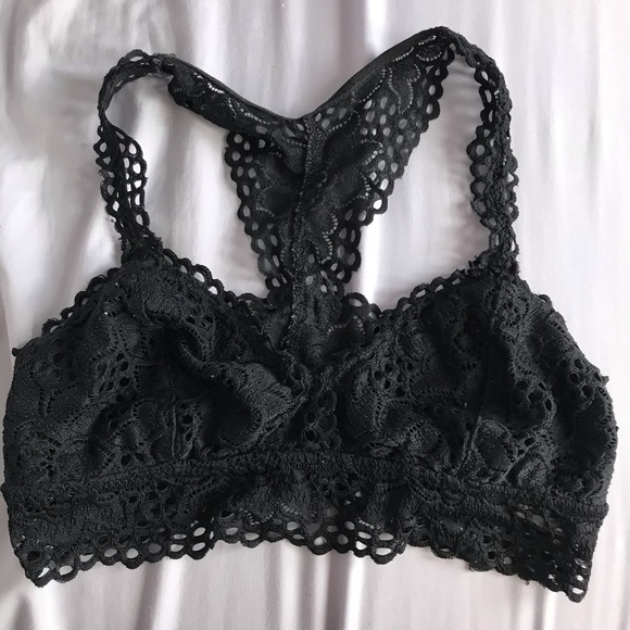 Aerie - Black Lace Racer Back Bralette - Picture 2 of 2